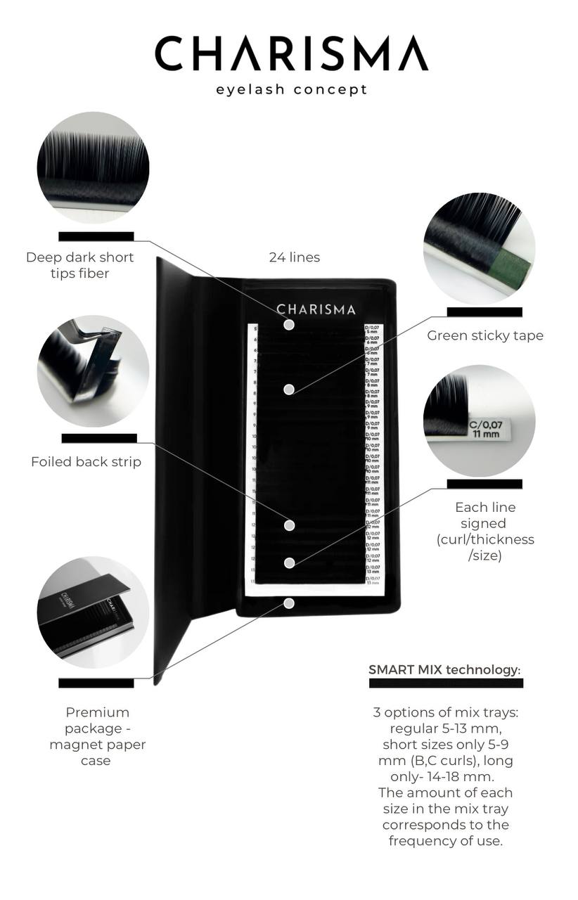CHARISMA　カリスマ　オールインワングル 60g　2個セット 𝗖𝗛𝝠𝗥𝗜𝗦𝗠𝝠® LASHES ICONIC 24 Lines Black Mixed Lengths
